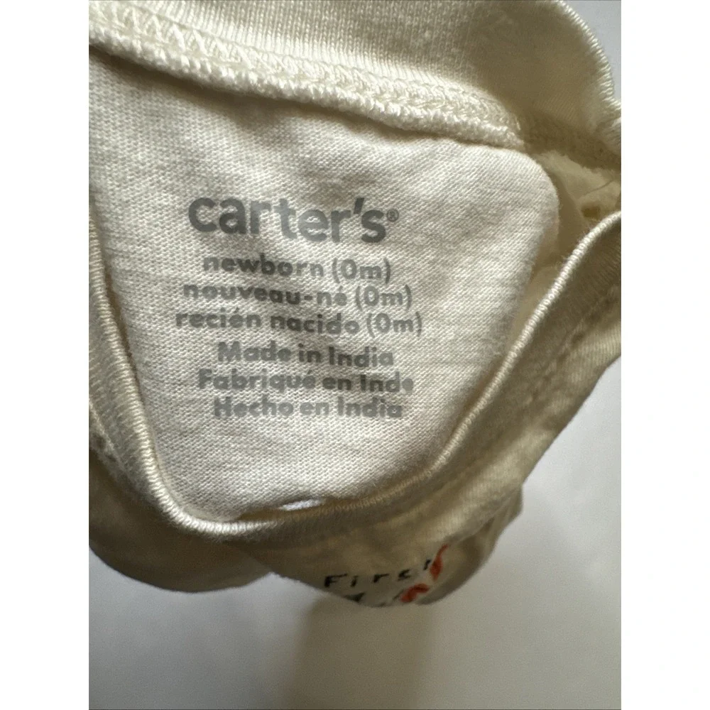 Carters‎ Newborn My First Halloween Long Sleeve Bodysuit Cream Cotton